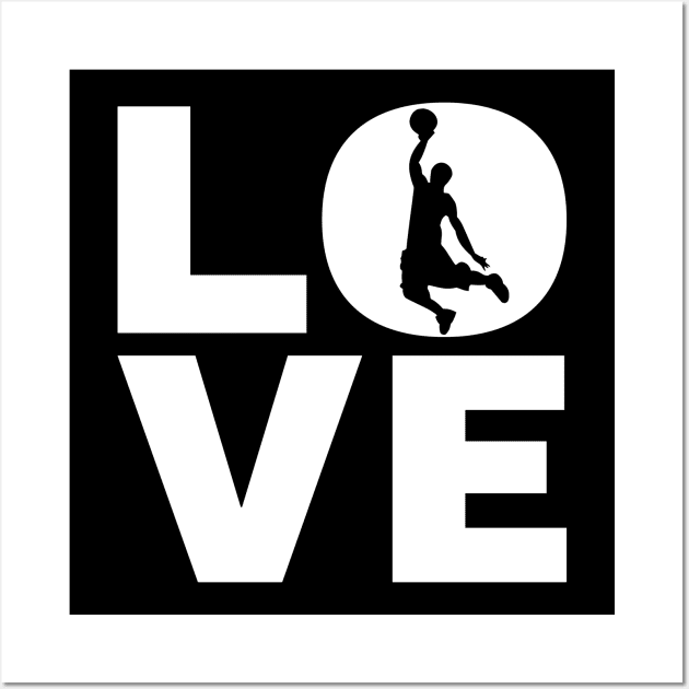 Love Basketball Gift For Basketball Players & Basketballers Wall Art by OceanRadar